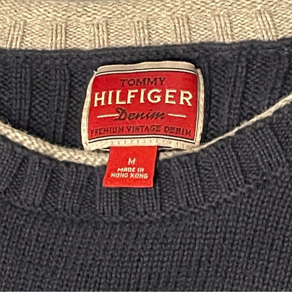 Vintage navy Tommy Hilfiger denim sweater - Picture 3 of 4